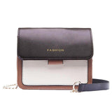 Contrast color Leather Crossbody Bags